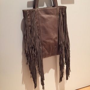 Gray Kenneth Cole fringe bag